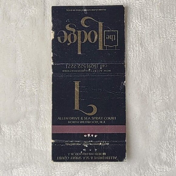 Vintage Matchbook Cover The Lodge North Wildwood New Jersey NJ 30 Strike - Picture 4 of 5